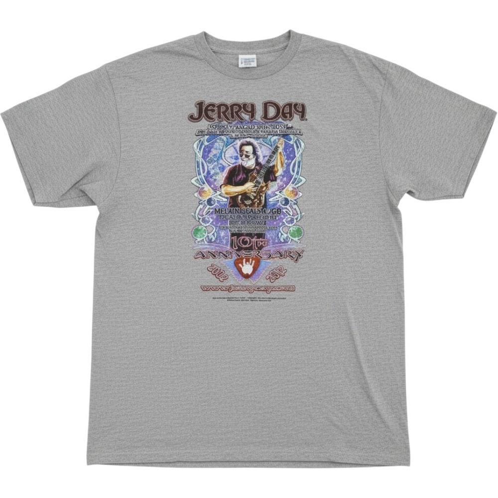 Jerry Day 2012 10th Anniversary T Shirt XL Heather Gray Jerry Garcia‎ Grateful